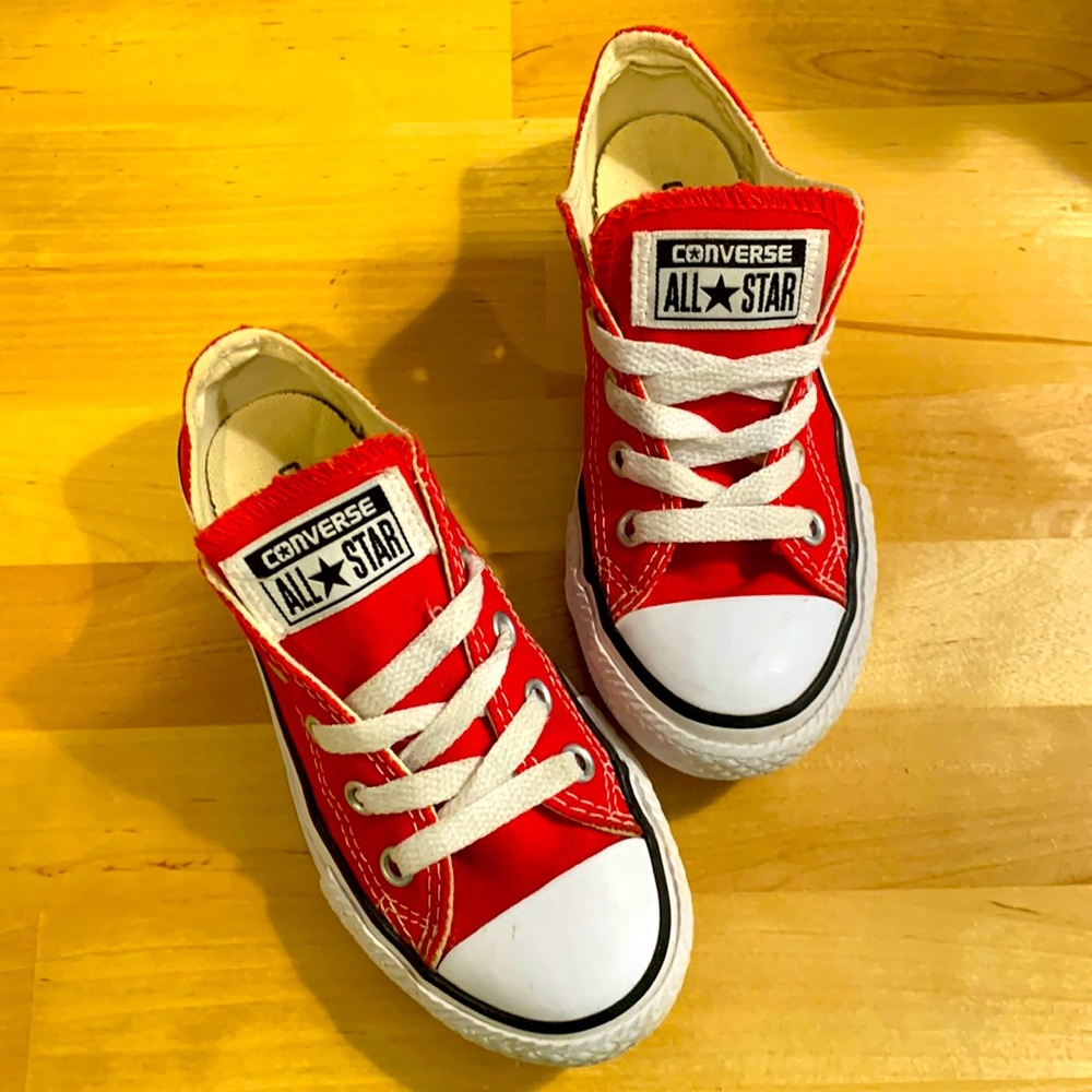 Toddler lace up red converse size 11 gently used